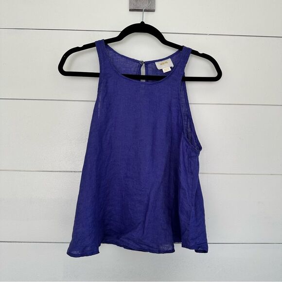 Anthropologie Women’s Medium Purple Maeve Linen Tank Top - Picture 1 of 5